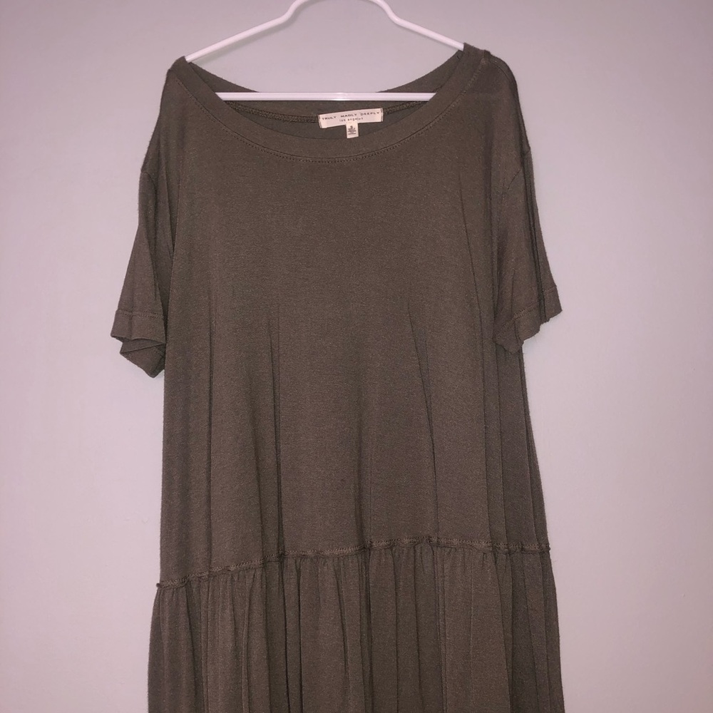 Urban Outfitters Olive Green Flowy Shirt